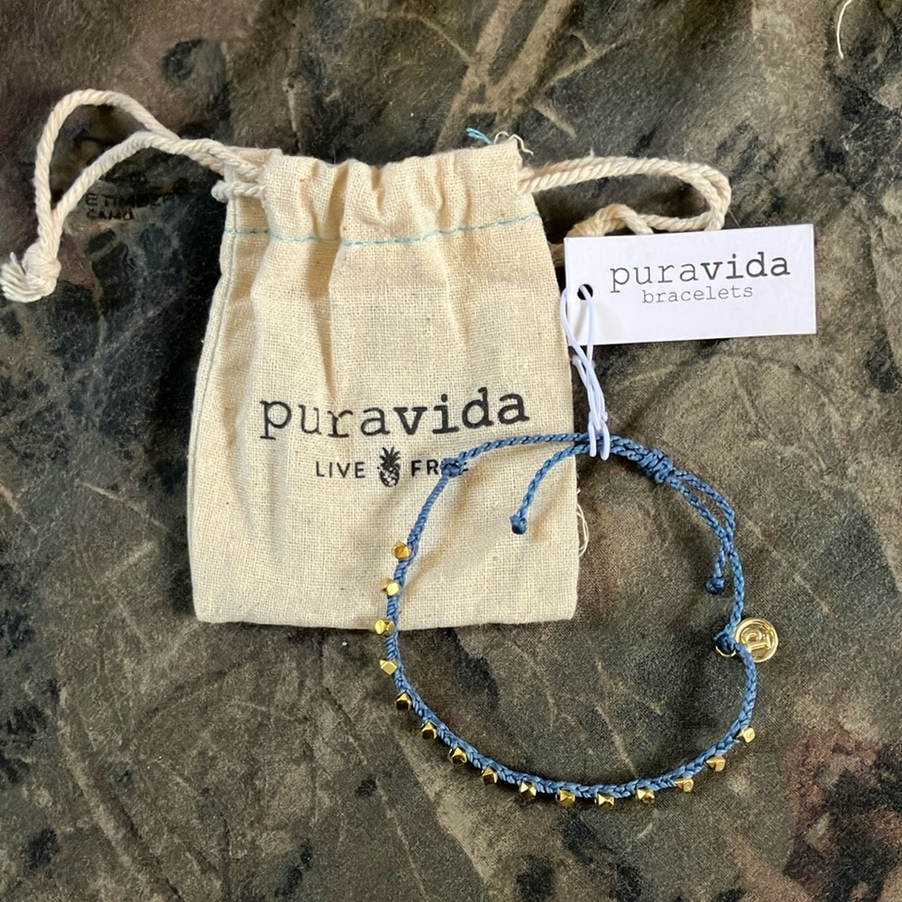 Pura Vida Blue and Gold Bracelet